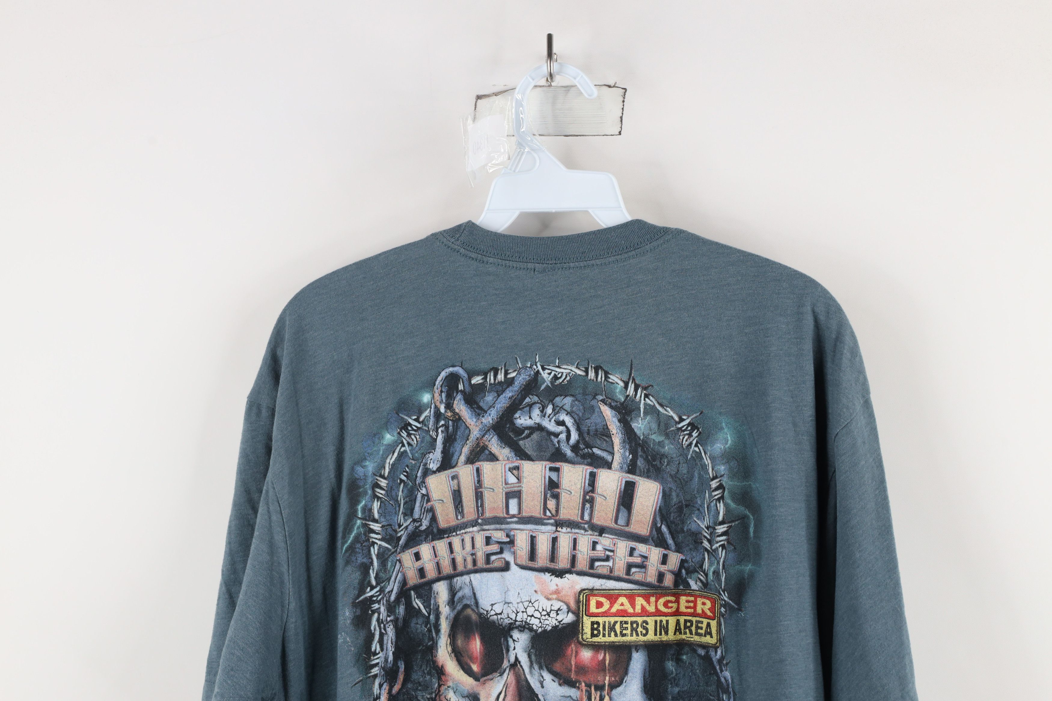Vintage Vintage Streetwear Week Skull Skeleton T-Shirt Steel Blue Size US XL / EU 56 / 4 - 11 Thumbnail