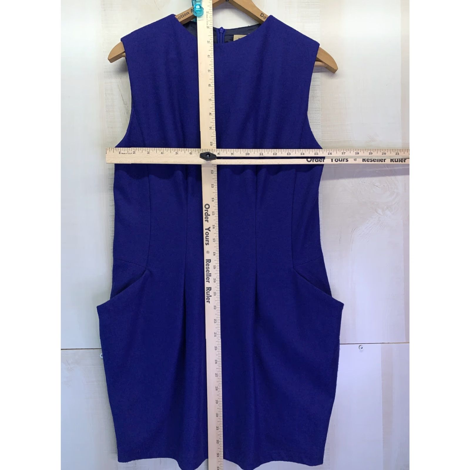 Vintage PIKO 1988 Wool Royal Blue Pocket Dress Womens SZ S NWT-3967 Size S / US 4 / IT 40 - 2 Thumbnail