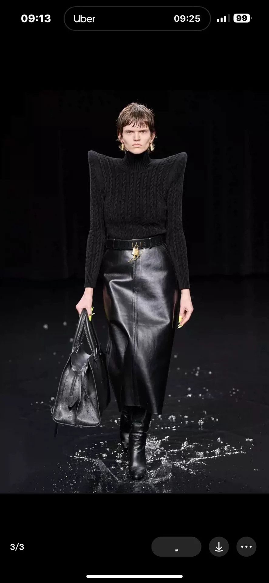 Balenciaga black ribbed fitted sweater with distinctive shoulders Size M / US 6-8 / IT 42-44 - 1 Preview