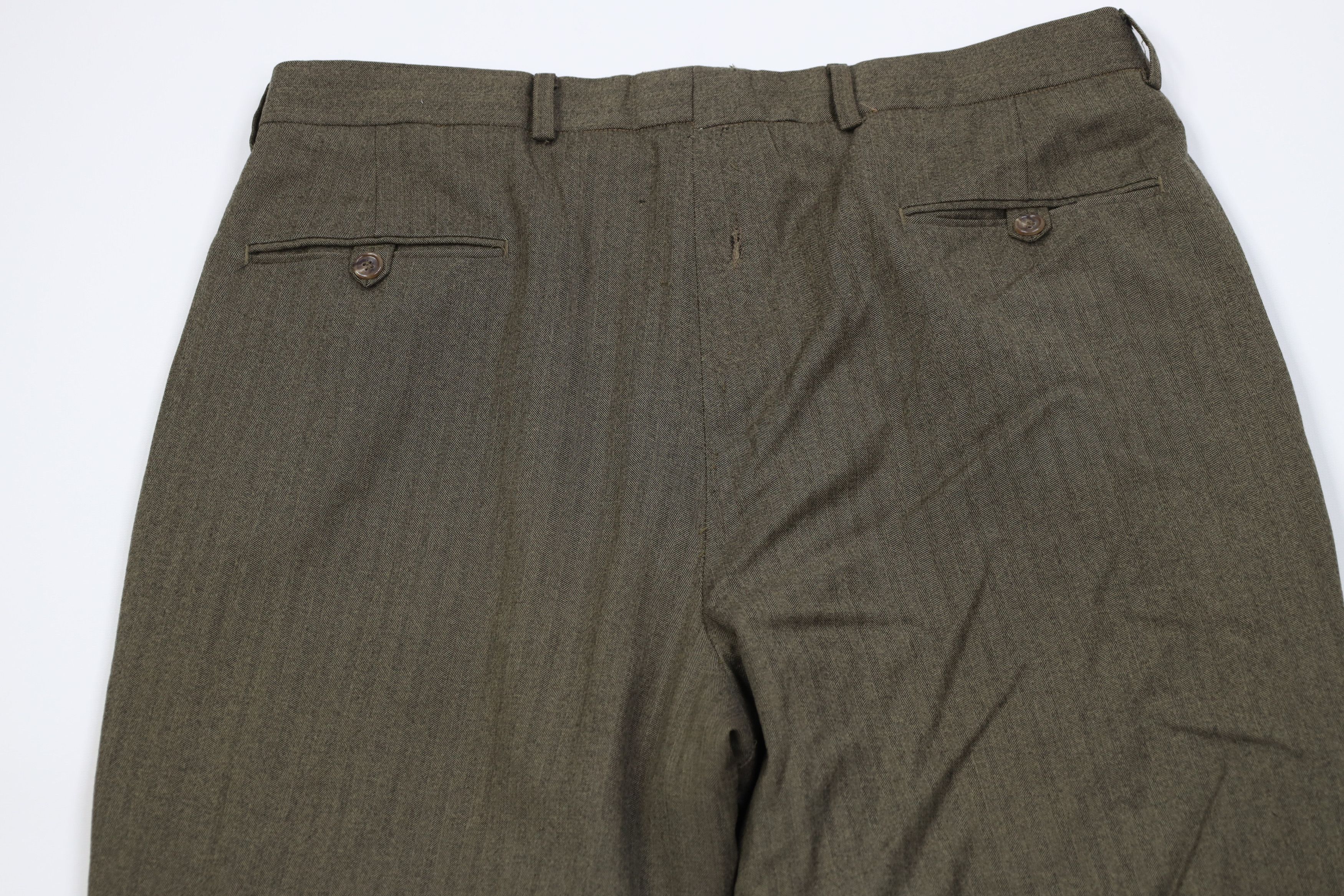 Vintage Vintage 90s Streetwear Wool Herringbone Wide Leg Chino Pants Size US 36 / EU 52 - 11 Thumbnail