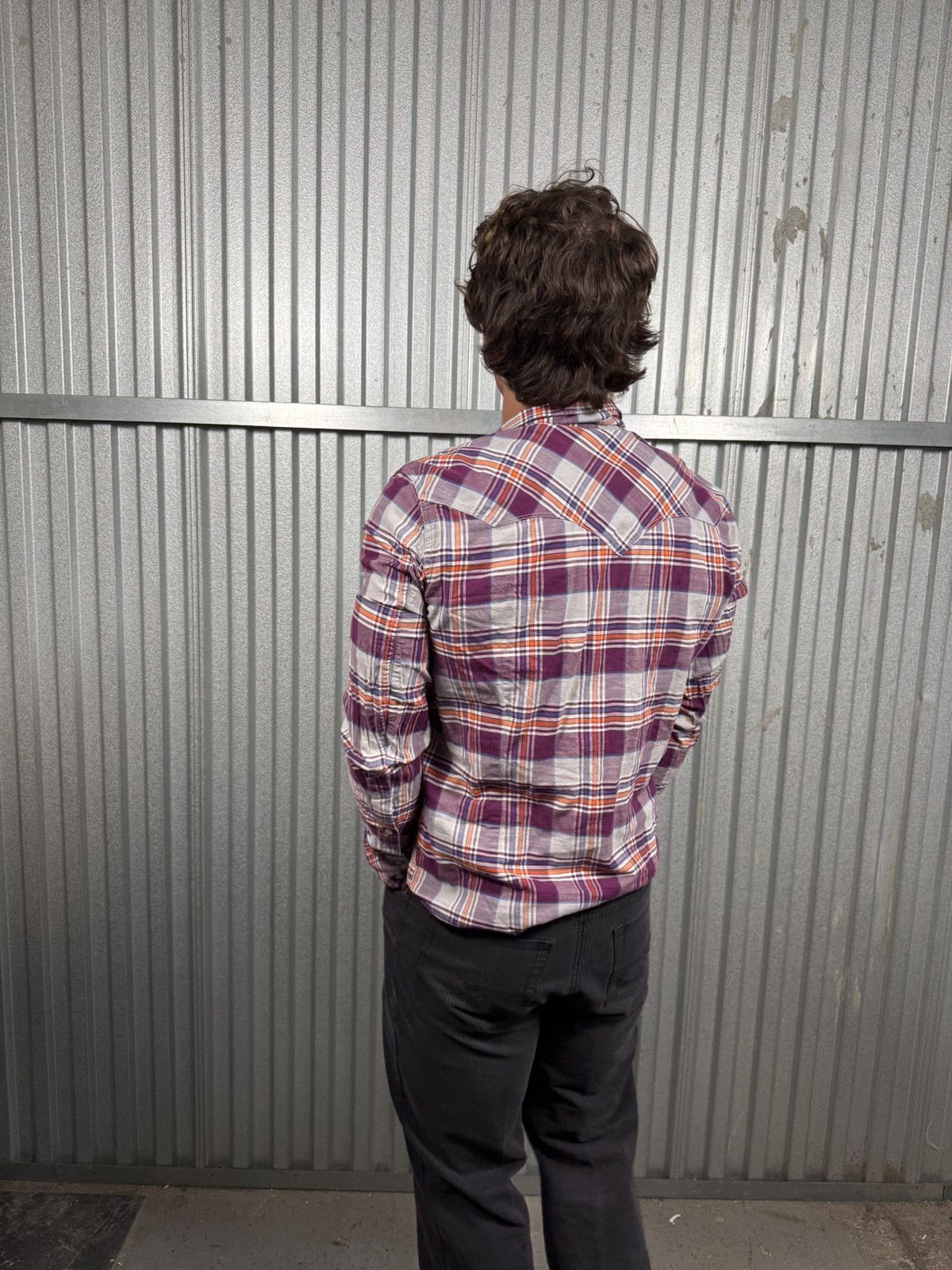 Diesel Diesel Purple Plaid Western Pearl Snap Button Up Shirt Size US M / EU 48-50 / 2 - 3 Thumbnail