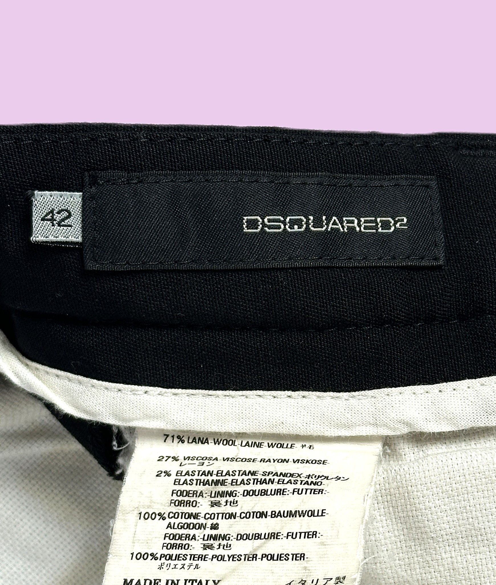 Dsquared2 Black Stretch Trousers Size 29" - 4 Thumbnail