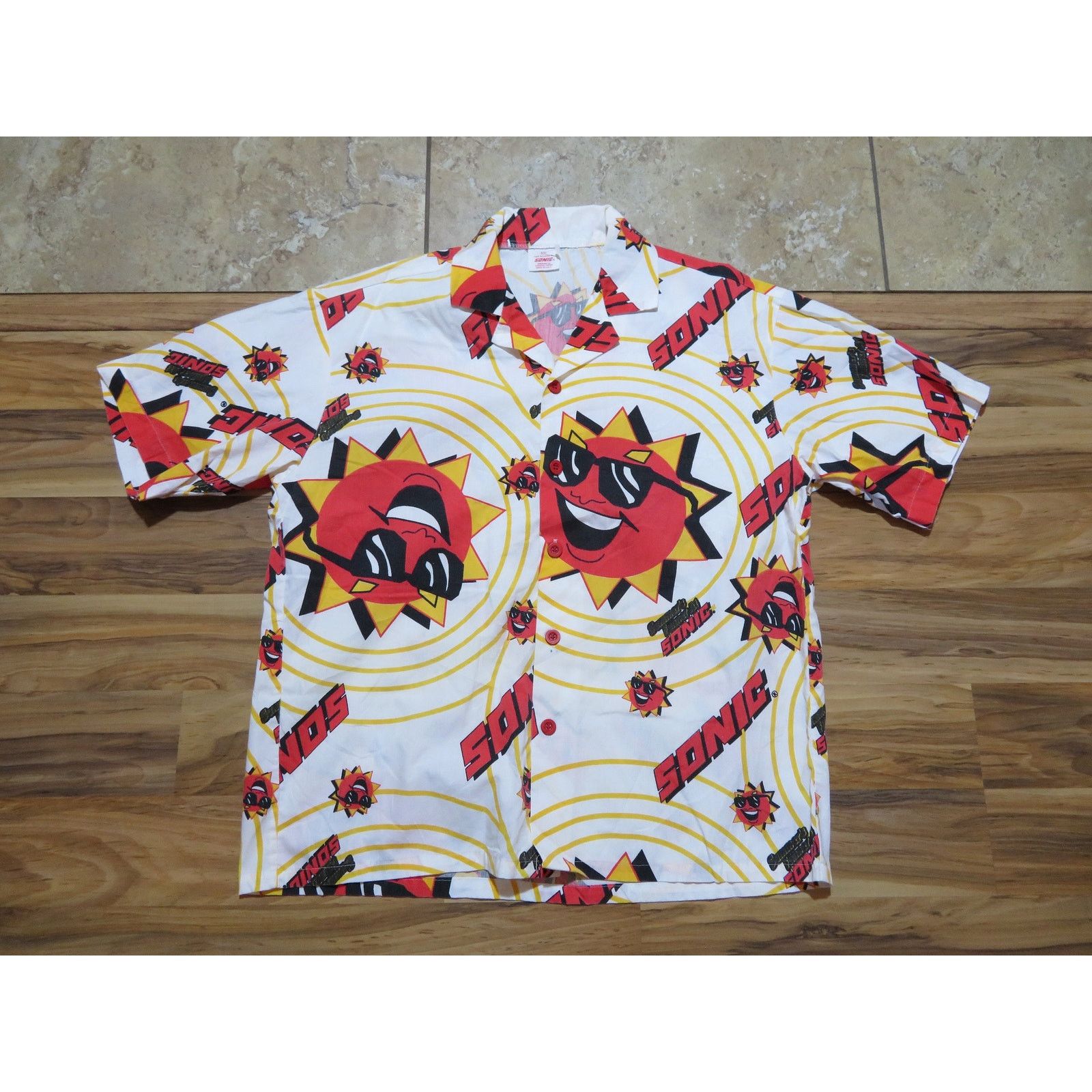 Other Sonic Shirt, All Over Print Hawaiian Style, Sz S-M 1990s Size US S / EU 44-46 / 1 - 1 Thumbnail