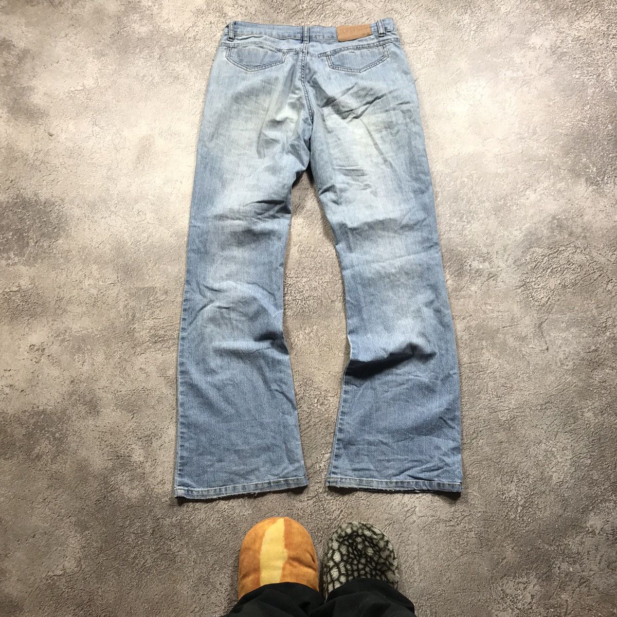 Vintage Vintage 90s Distressed Baggy Wide Leg Jeans Grunge Y2K 29 Size 29" - 4 Thumbnail