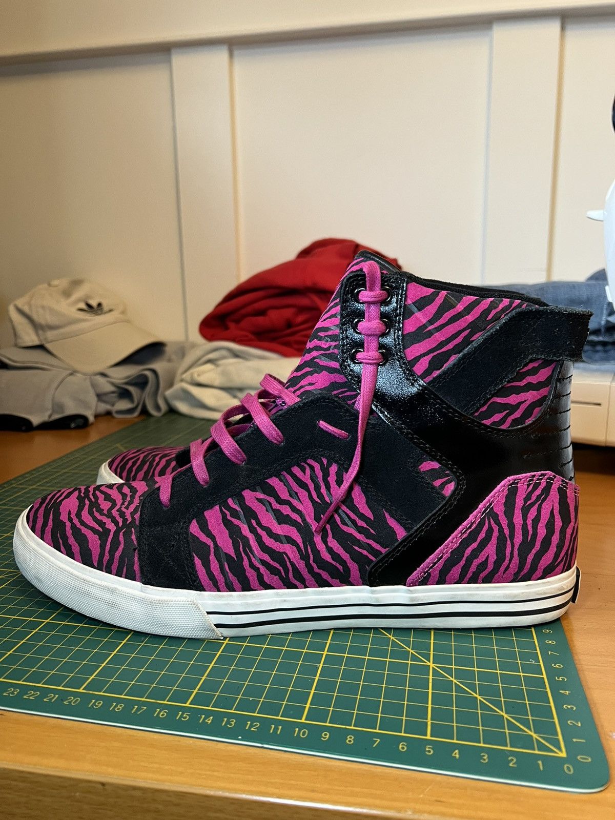 Supra Vintage Supra Muska Skytop Black Magenta Zebra Striped shoes Size US 13 / EU 46 - 4 Thumbnail
