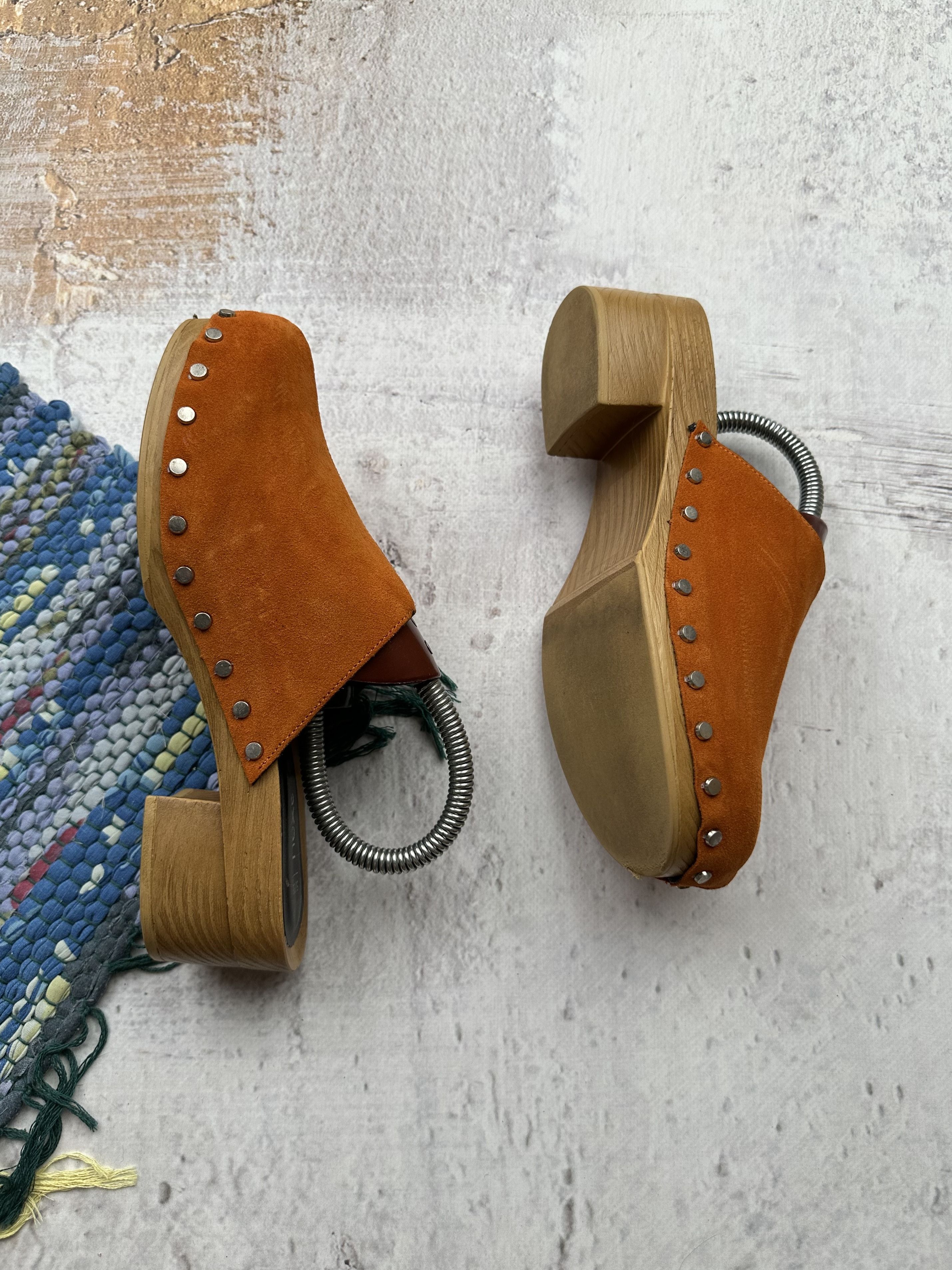 Vintage Vintage Suede Platform Clog Mule A435D15(231) Size US 8 / IT 38 - 3 Thumbnail