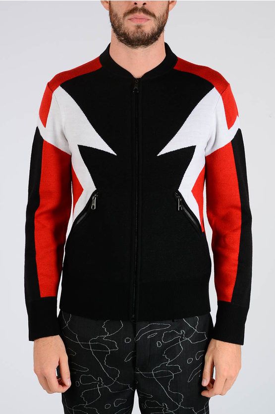 image of Neil Barrett Wool Cardigan With Zip, Men's (Size Medium)