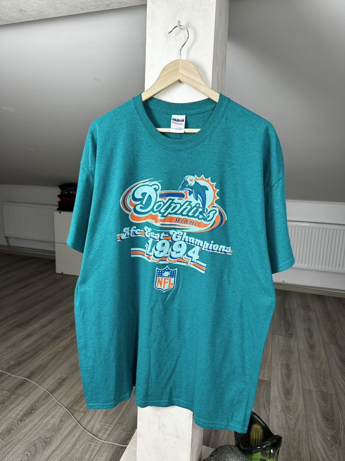 NFL Vintage 90s NFLP Miami Dolphins 1994 T Shirt Size US XL / EU 56 / 4 - 1 Thumbnail