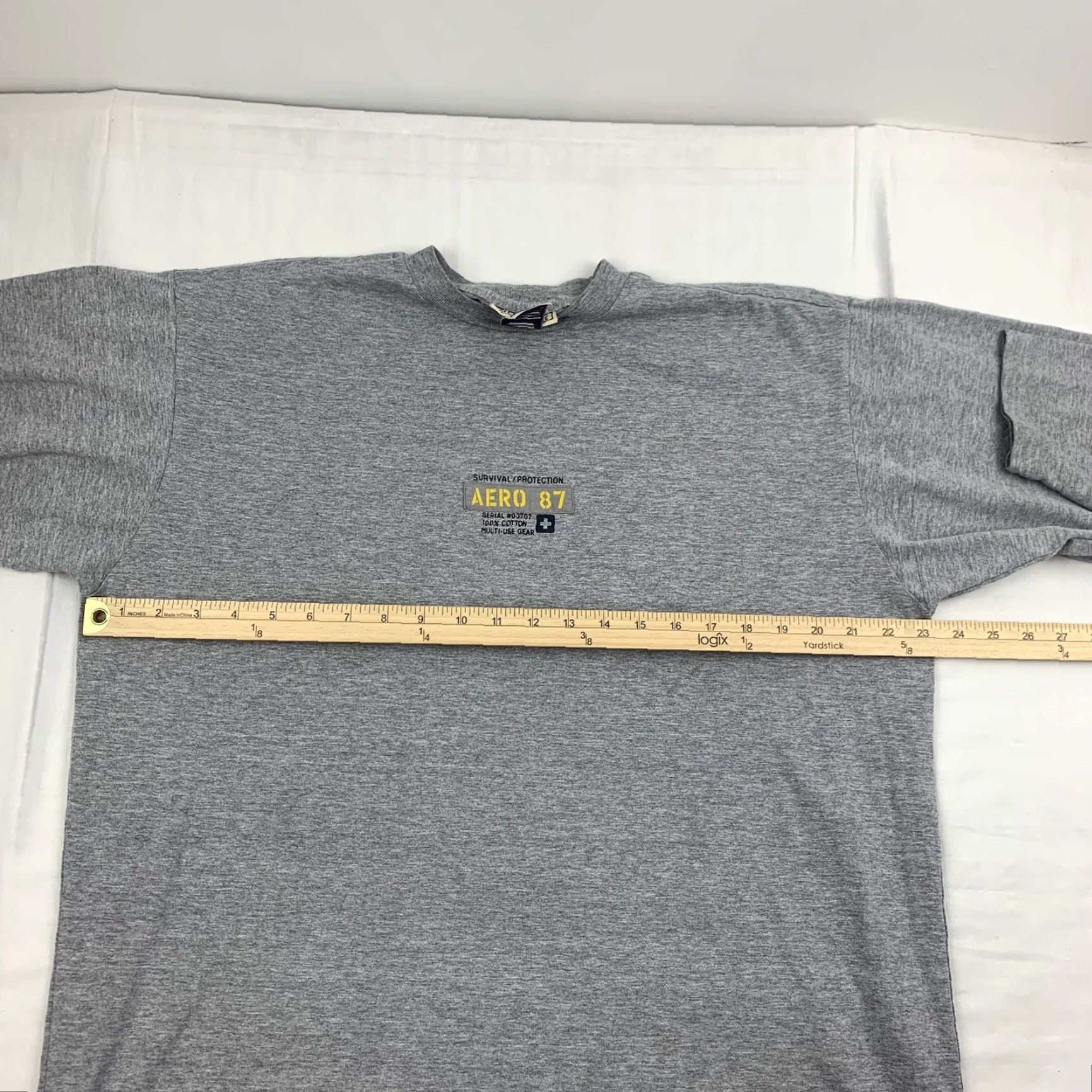 Vintage VINTAGE Aéropostale Survival Protection Shirt Adult Large Gray 90s Grunge Y2K Mens Tshirt Size US L / EU 52-54 / 3 - 6 Thumbnail