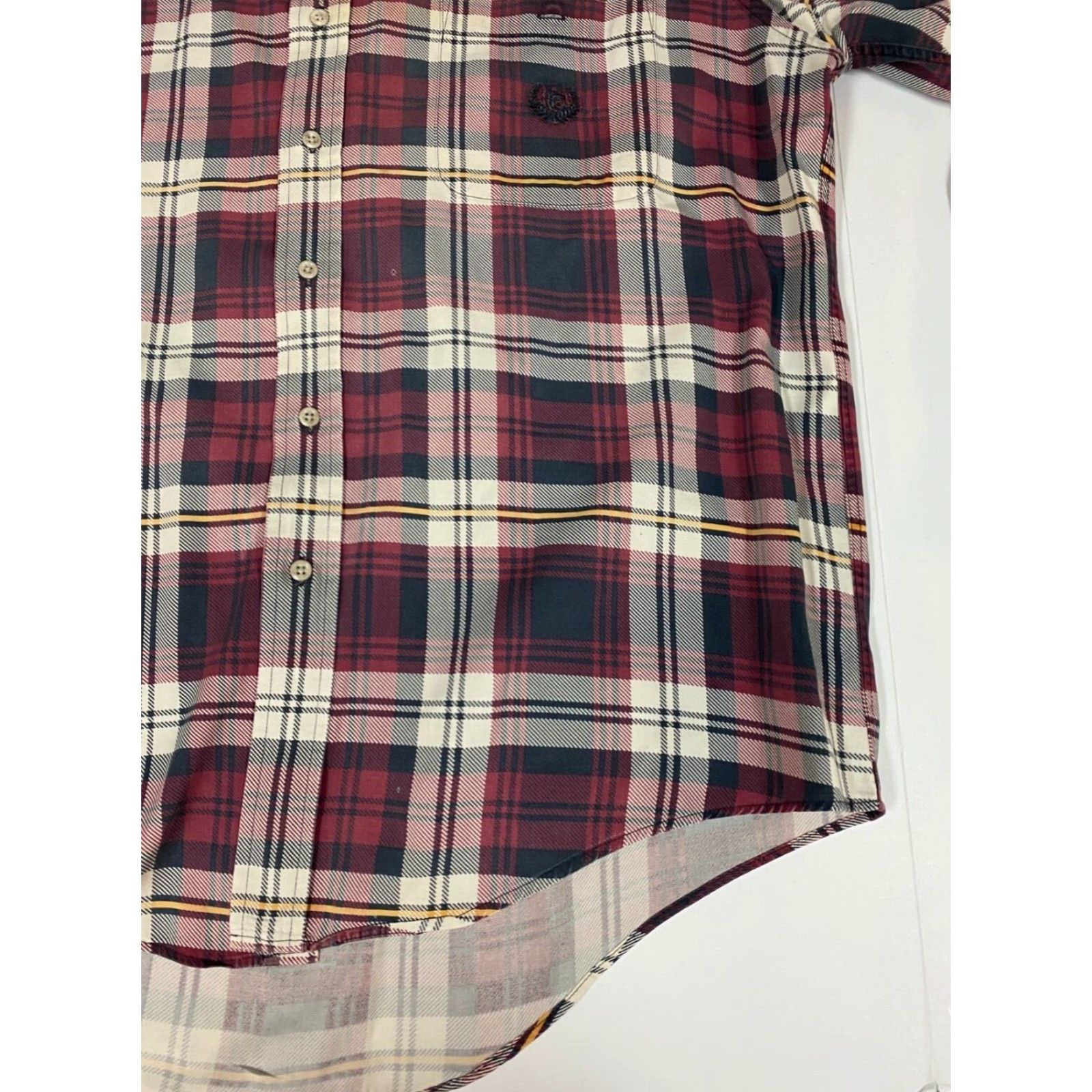Vintage Hunt Club Shirt Mens Large Red Plaid Button-Down Short Sleeve Collared Button-Up Knit Polyester Size US L / EU 52-54 / 3 - 3 Thumbnail
