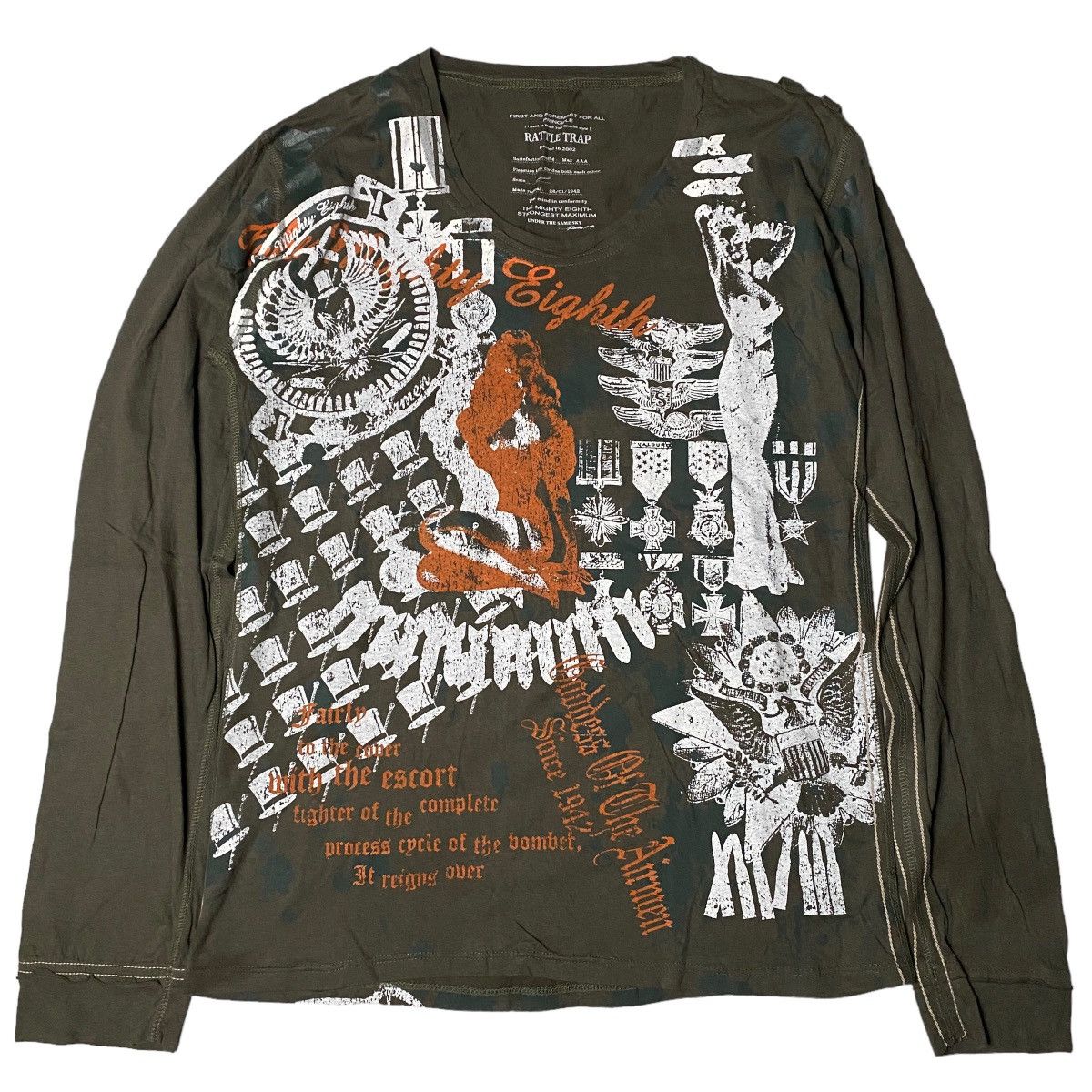 If Six Was Nine 2000's Rattle Trap Tribal Tattoo Cross Poem Longsleeve Size US M / EU 48-50 / 2 - 1 Thumbnail