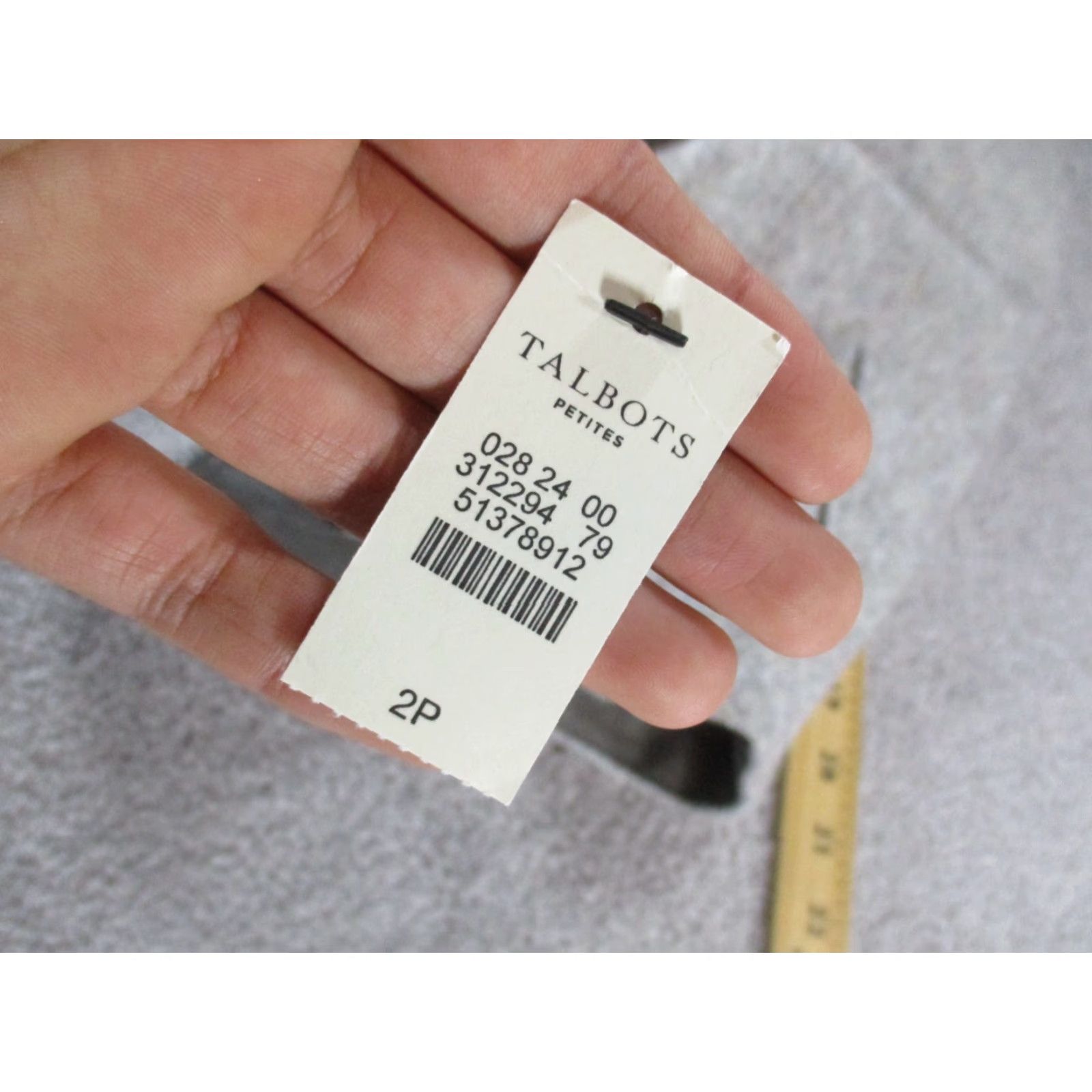 Talbots VINTAGE Talbots Skirt Womens 2 Petite Gray Wool Blend Herringbone Scallop Hem NEW Size 26" / US 2 / IT 38 - 6 Thumbnail