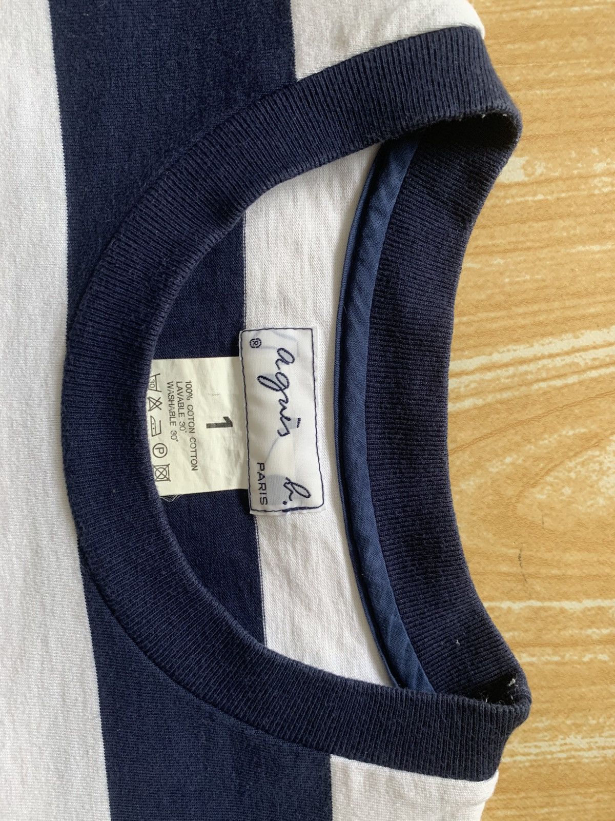 agnes b. 🔥 Agnes B Paris.. Blue White Lining Stripe T Shirt Size US S / EU 44-46 / 1 - 11 Thumbnail