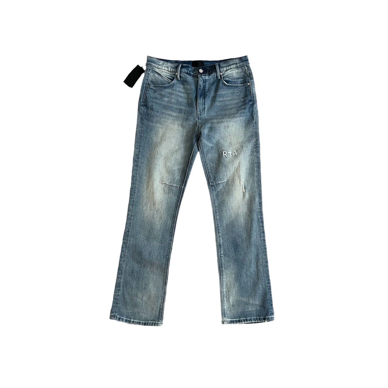 Rta RtA Mens Denis Faded Flared Skinny Jeans Blue Size 34/32 Size US 34 / EU 50 - 1 Thumbnail