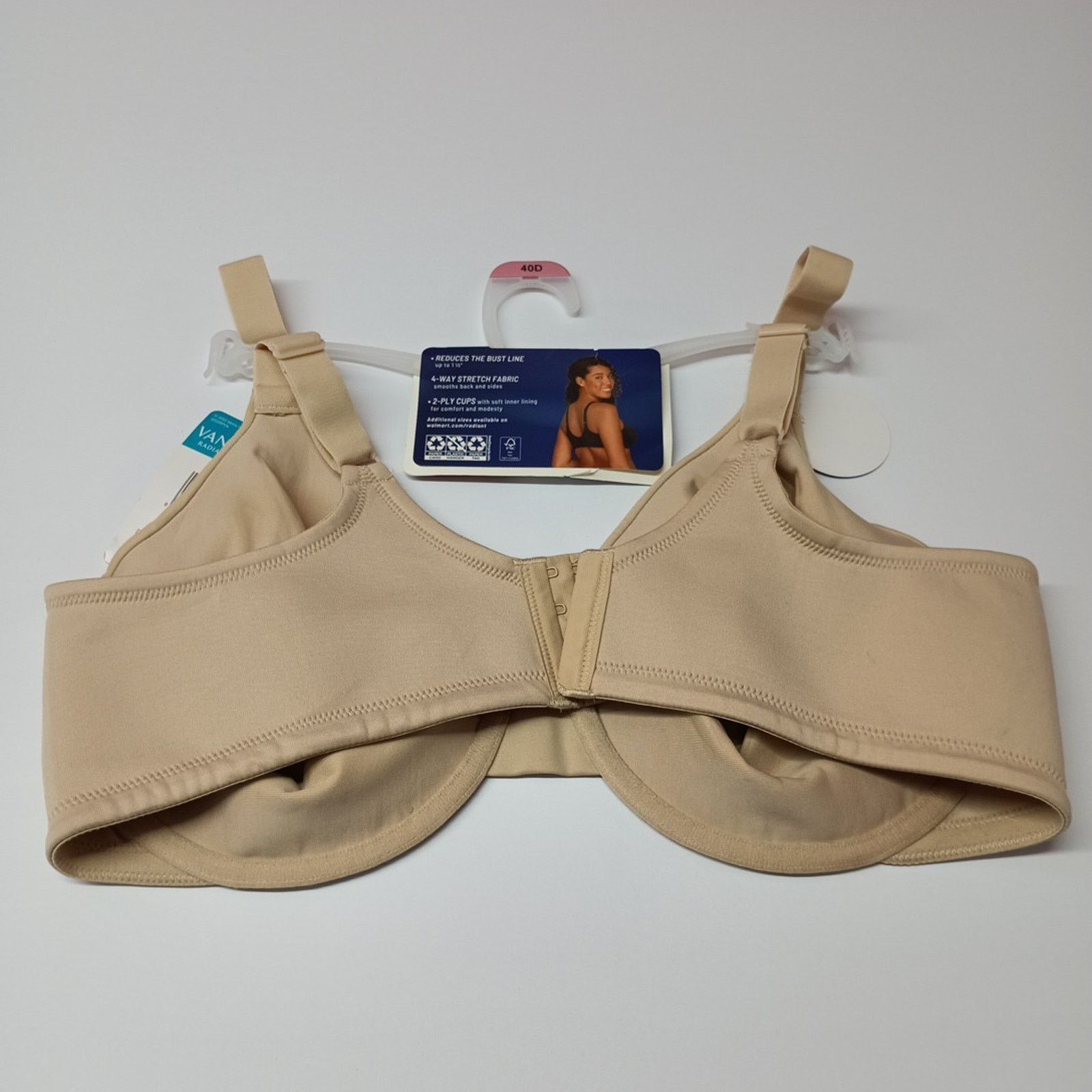 Other Vanity Fair Beige Minimizer Underwire Bra Size 40D Smooth Size ONE SIZE - 4 Thumbnail