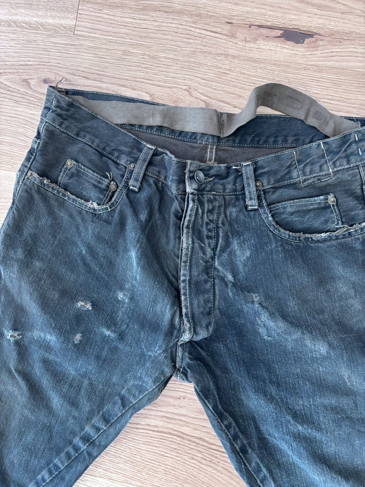 Rick Owens Drkshdw Waxed Berlin Cut Jeans Size US 32 / EU 48 - 2 Thumbnail