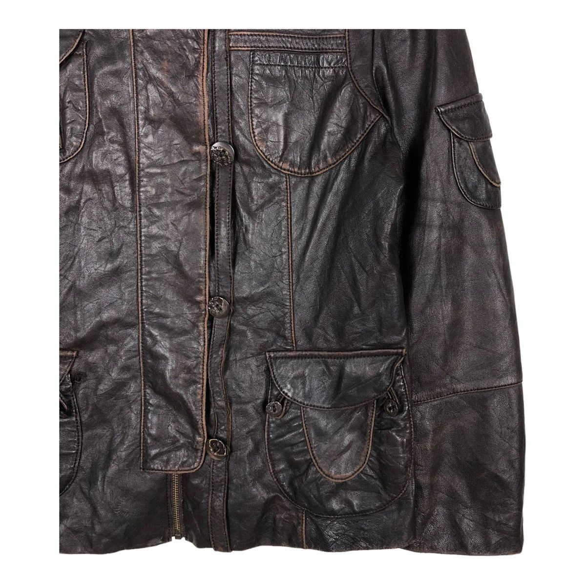 Japanese Brand 🔥VINTAGE GENUINE BIKER LEATHER JACKET KAREY CANIA JAPAN Size US M / EU 48-50 / 2 - 7 Thumbnail