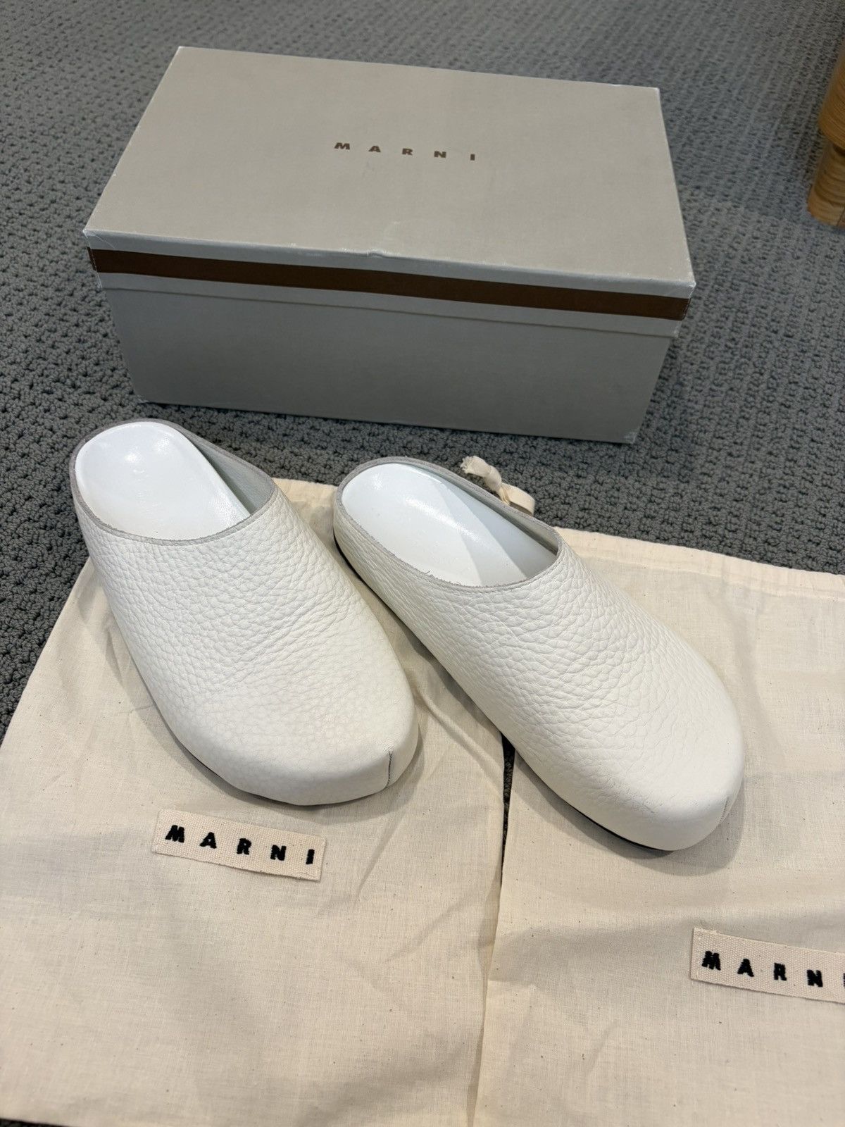 Marni Marni Fussbett Sabot mules in Ivory leather size 42 Size US 9 / EU 42 - 1 Thumbnail