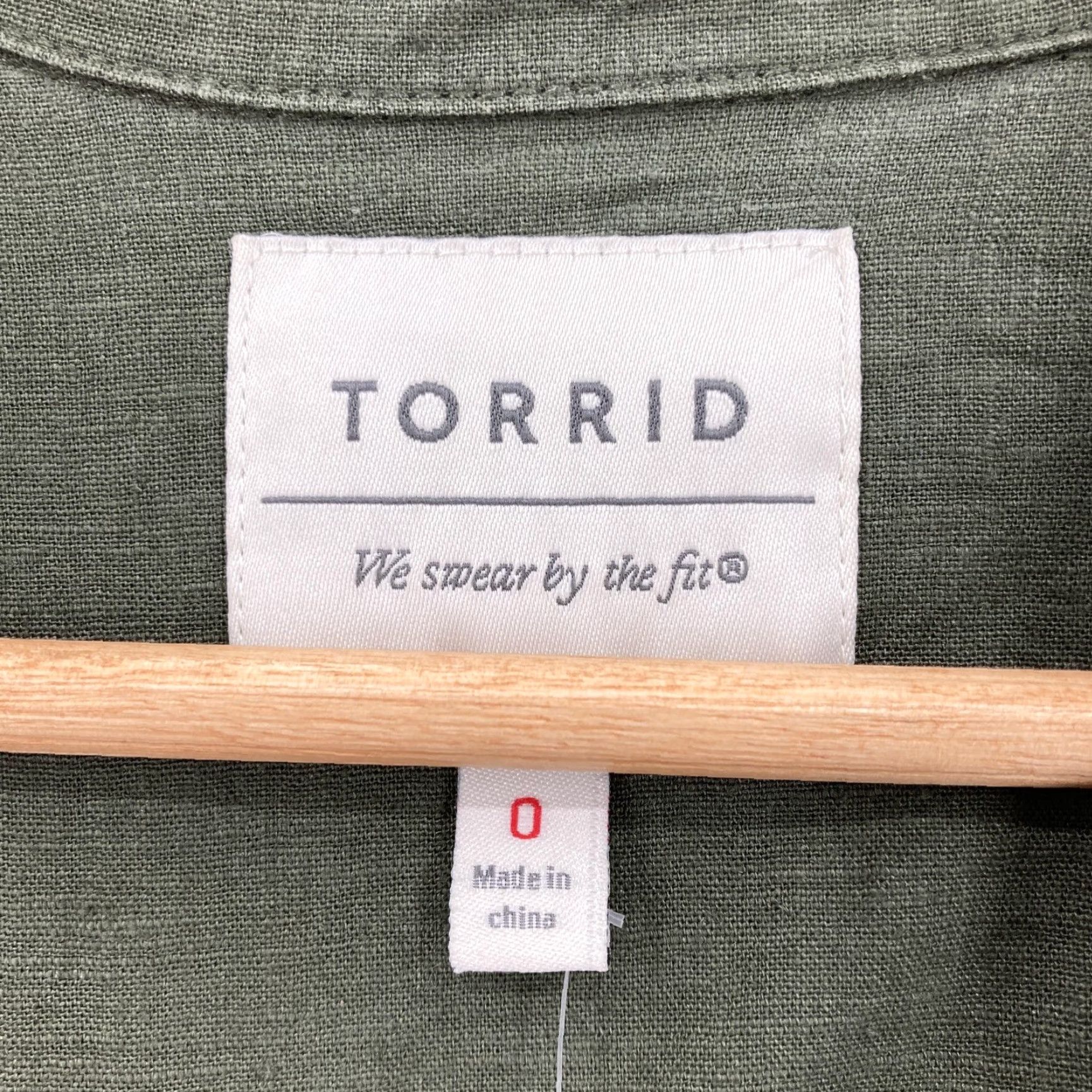 Torrid Torrid Jacket Womens 12 Olive Anorak Linen Blend Belted Utility Roll Tab Jacket Size XL / US 12-14 / IT 48-50 - 2 Thumbnail
