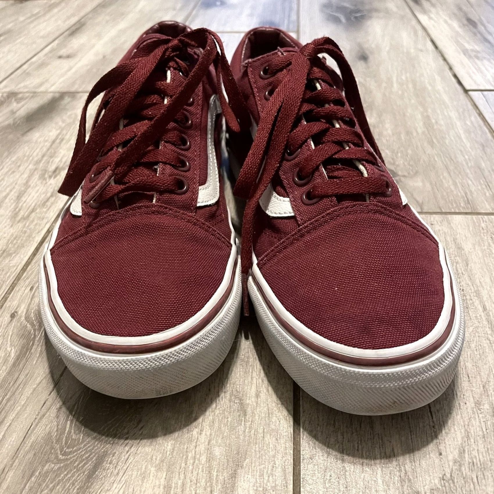 Vans VANS Off the Wall Old Skool Primary Burgandy/White Low Rise Men 7.5 Women 9 Unisex Adults Skateboard Shoe Size US 7 / IT 37 - 5 Thumbnail