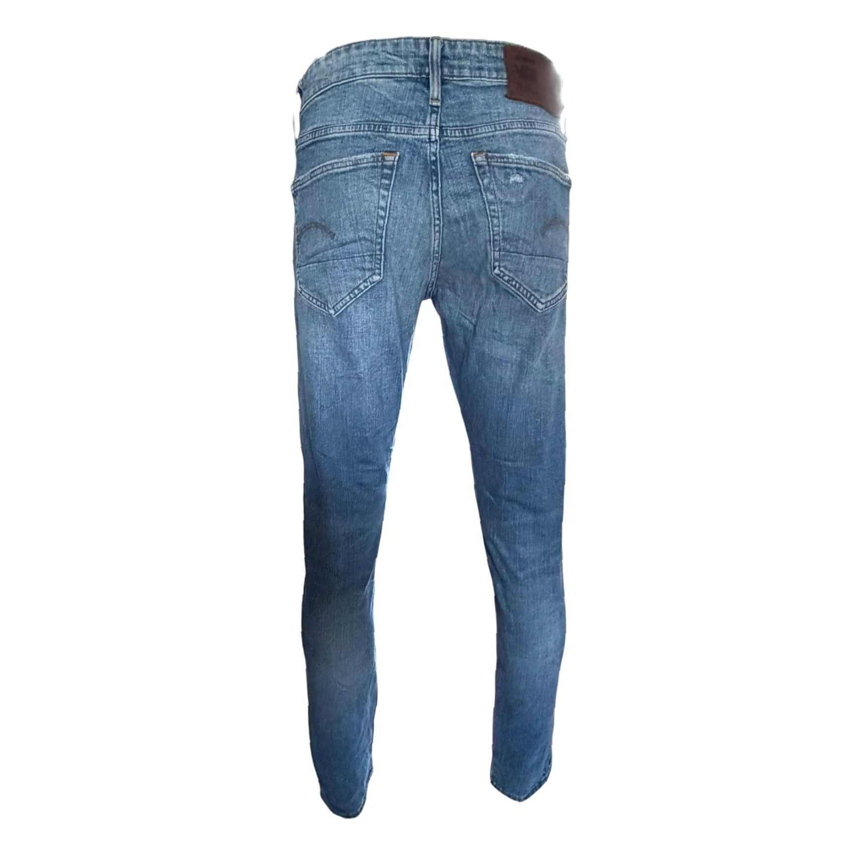 G-Star G-Star RAW 3301 Slim Jeans W30 L34 Blue Distressed Denim Button Fly Mens Jeans Size US 30 / EU 46 - 5 Thumbnail
