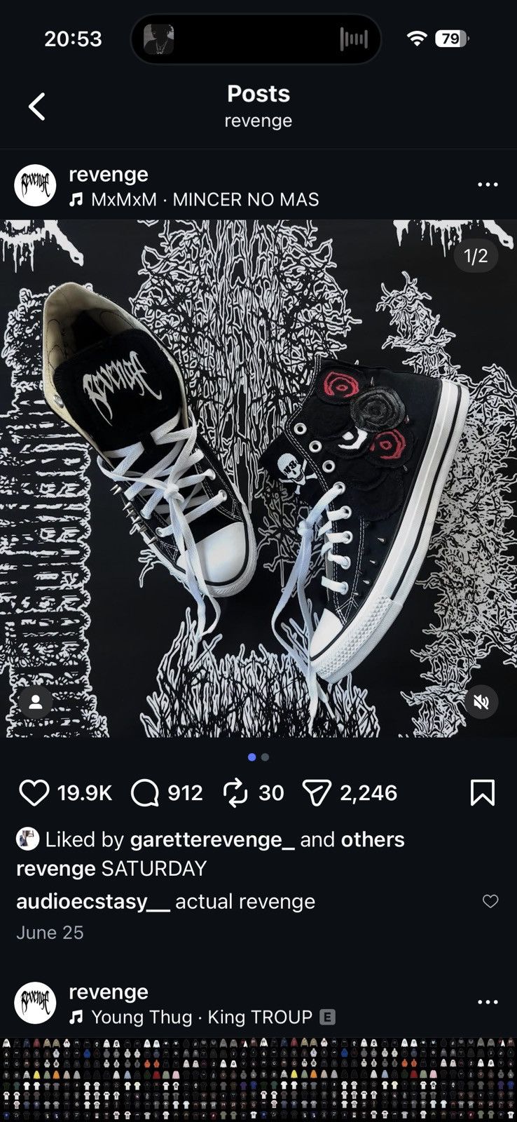 Revenge REVENGE X ACTUALHATE EYE PATCH STUDDED CONVERSE Size US 10 / EU 43 - 1 Thumbnail