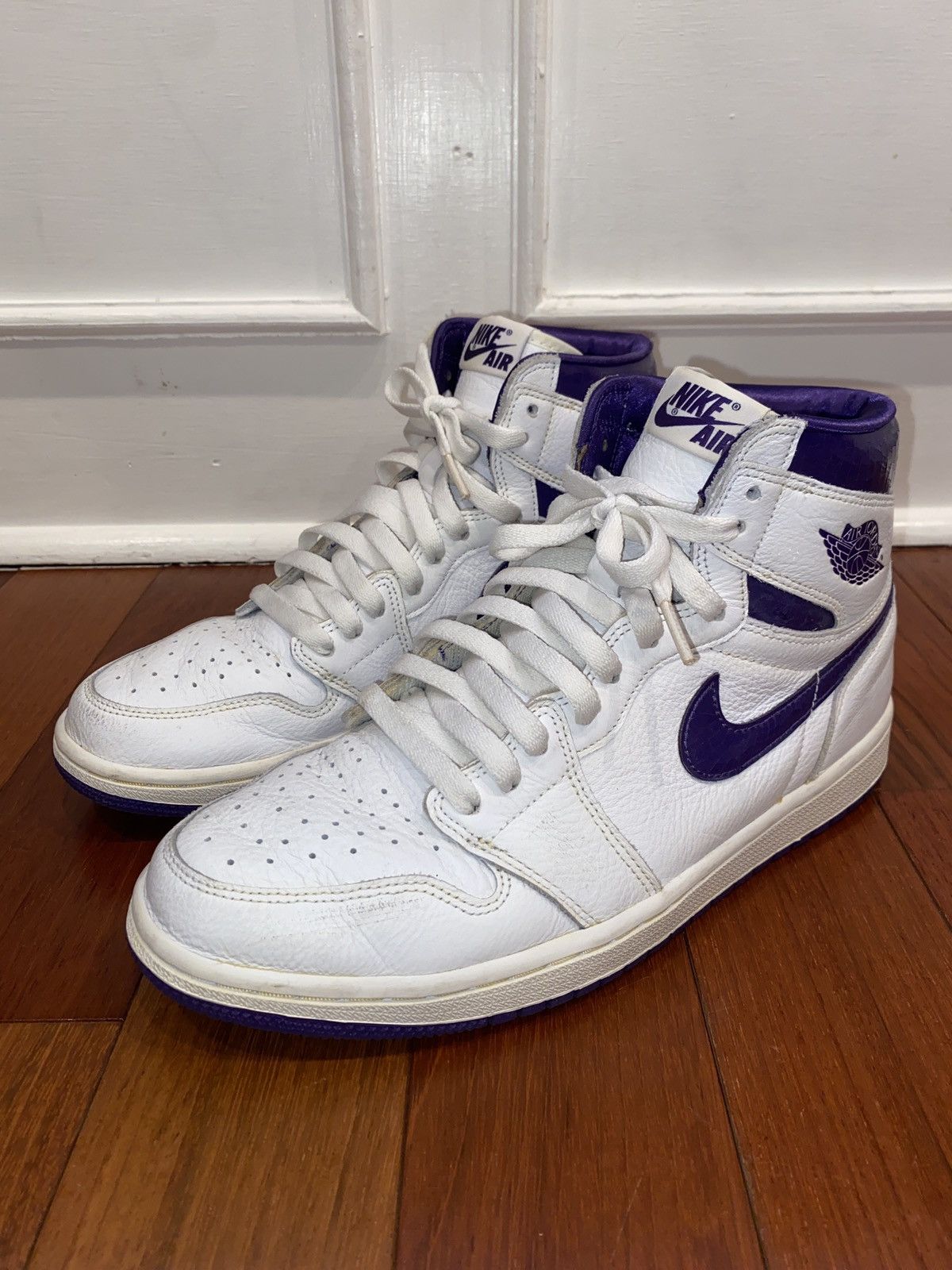 image of Jordan Nike Jordan 1 Retro High “Court Purple” Shoes, Men's (Size 9)
