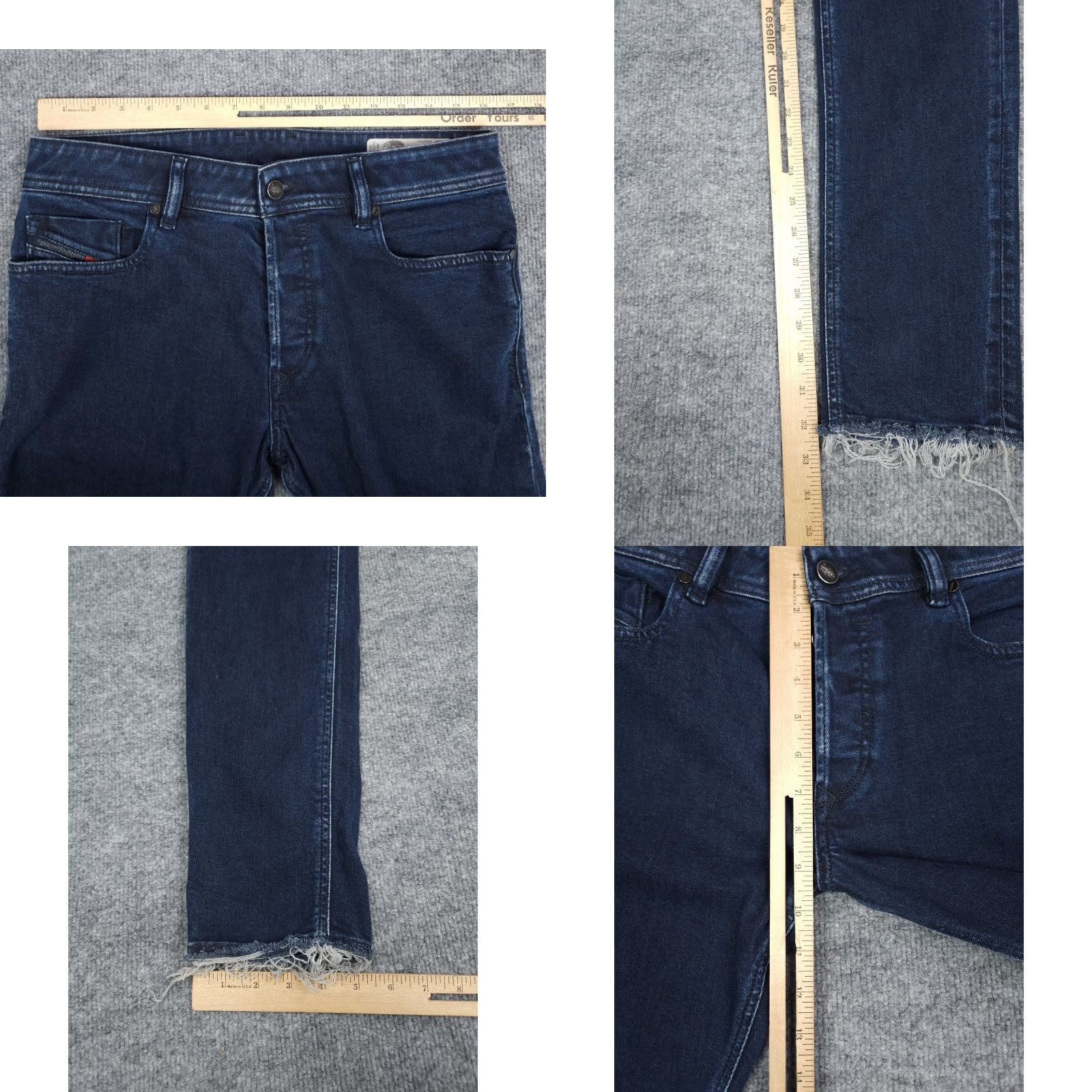 Diesel Diesel Sleenker Jeans Men 31 x 32 Dark Blue RAW HEM Skinny Jeans Size US 31 - 8 Thumbnail