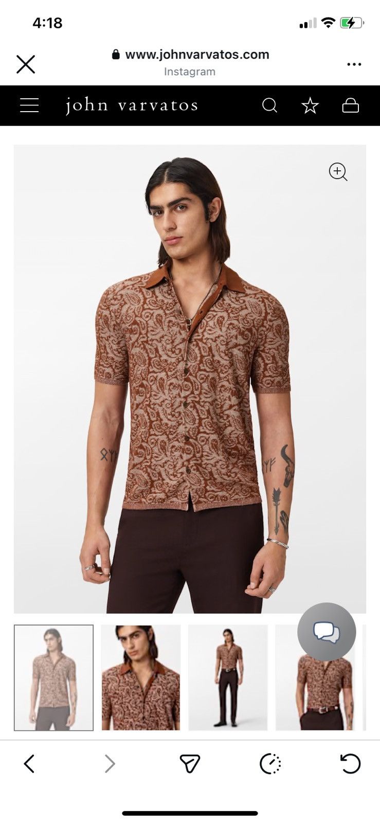 John Varvatos Ferrara Shirt Size US M / EU 48-50 / 2 - 6 Thumbnail