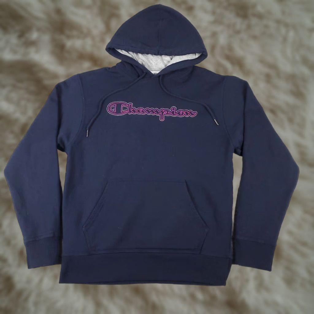 Champion Champion Hoodie Men's Medium Blue Casual Pullover Sweatshirt, Long Sleeve Fleece, Adjustable Hood, Sports Size US M / EU 48-50 / 2 - 1 Thumbnail