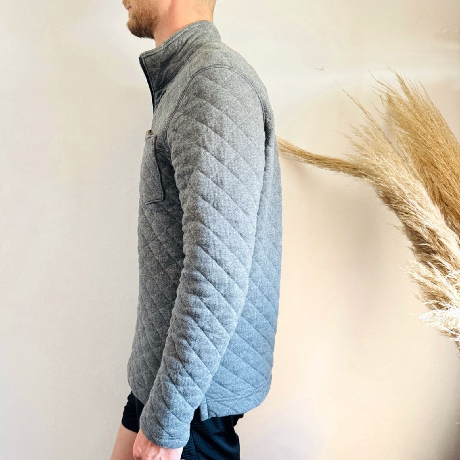Eddie Bauer EDDIE BAUER Grey Quilted Pocket Pullover Sweatshirt Sweater Size US S / EU 44-46 / 1 - 7 Thumbnail