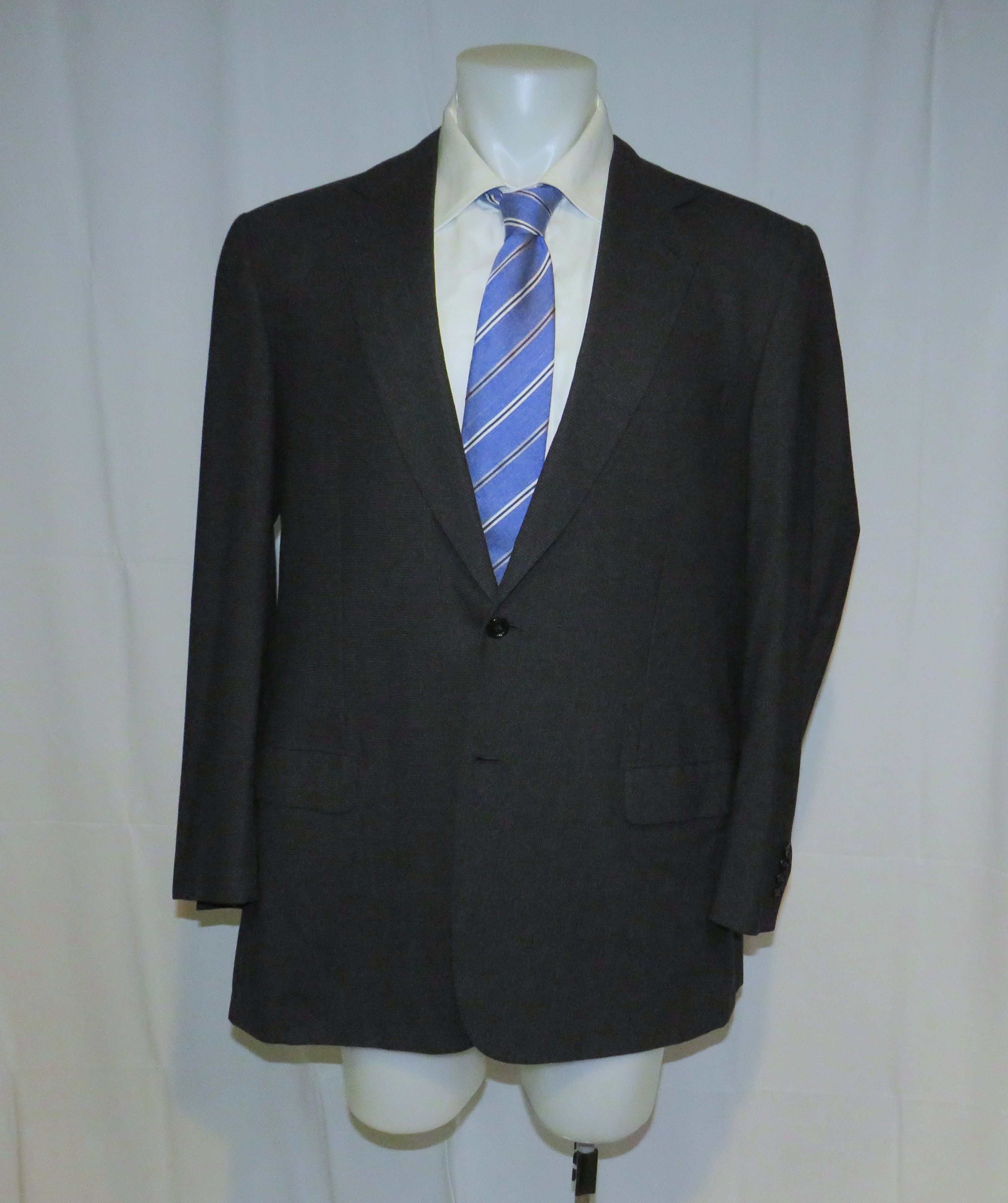 Brioni Nomentano Black & Gray Check Two Button Sport Coat 44L Size 44L - 1 Thumbnail