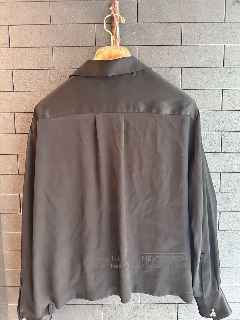Loewe Loewe Black silk shirt with large logo Size XS / US 0-2 / IT 36-38 - 4 Thumbnail