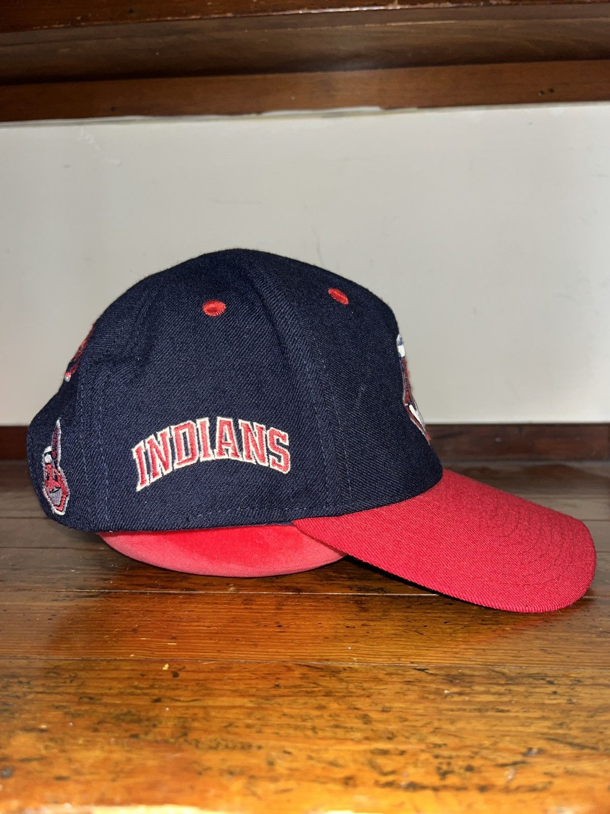 MLB Vintage 90s Official Cleveland Indians Chief Wahoo Hat Size ONE SIZE - 3 Thumbnail
