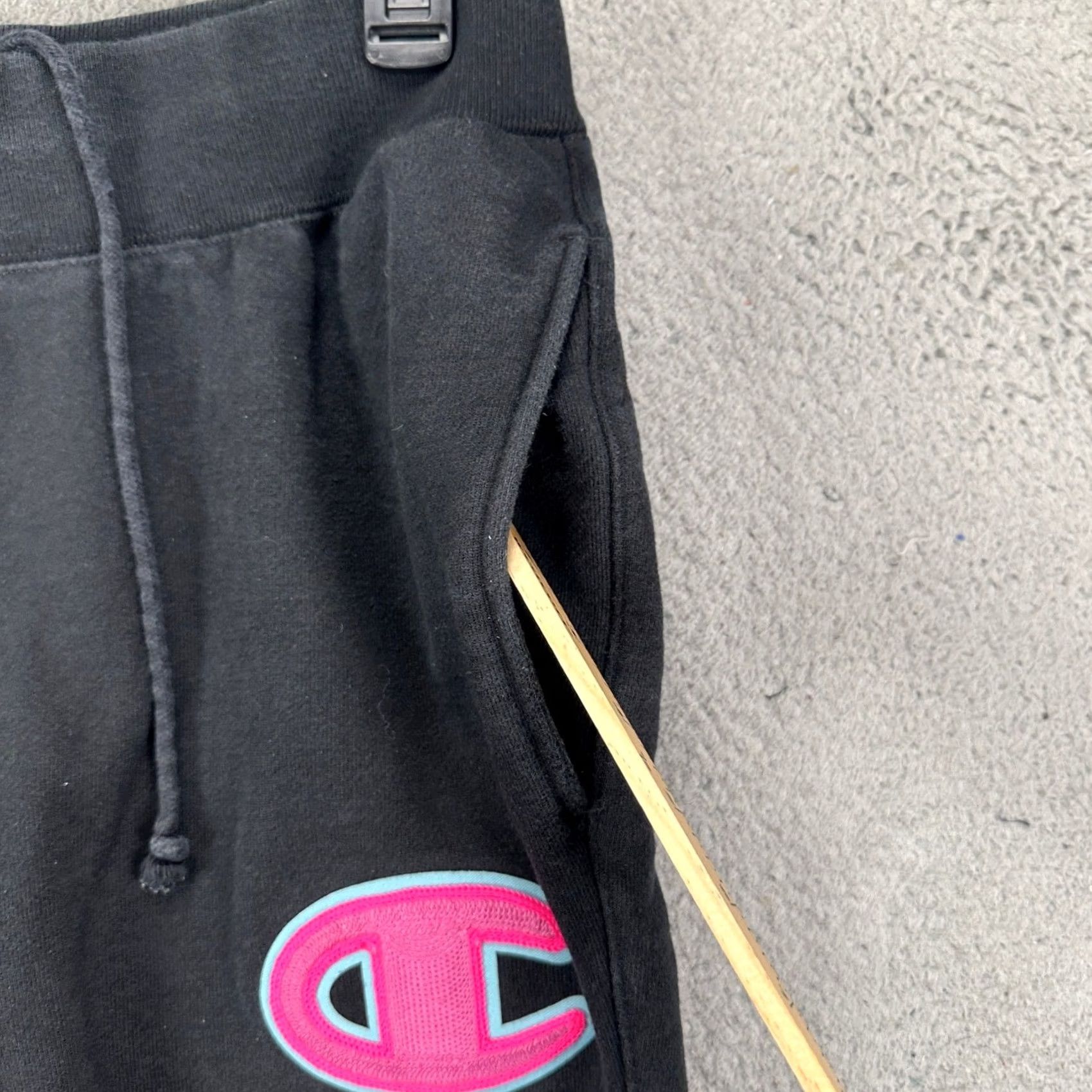 Champion Champion Reverse Weave Sweatpants Jogger Mens Medium Black Drawstring Pocket Size US 31 - 4 Thumbnail