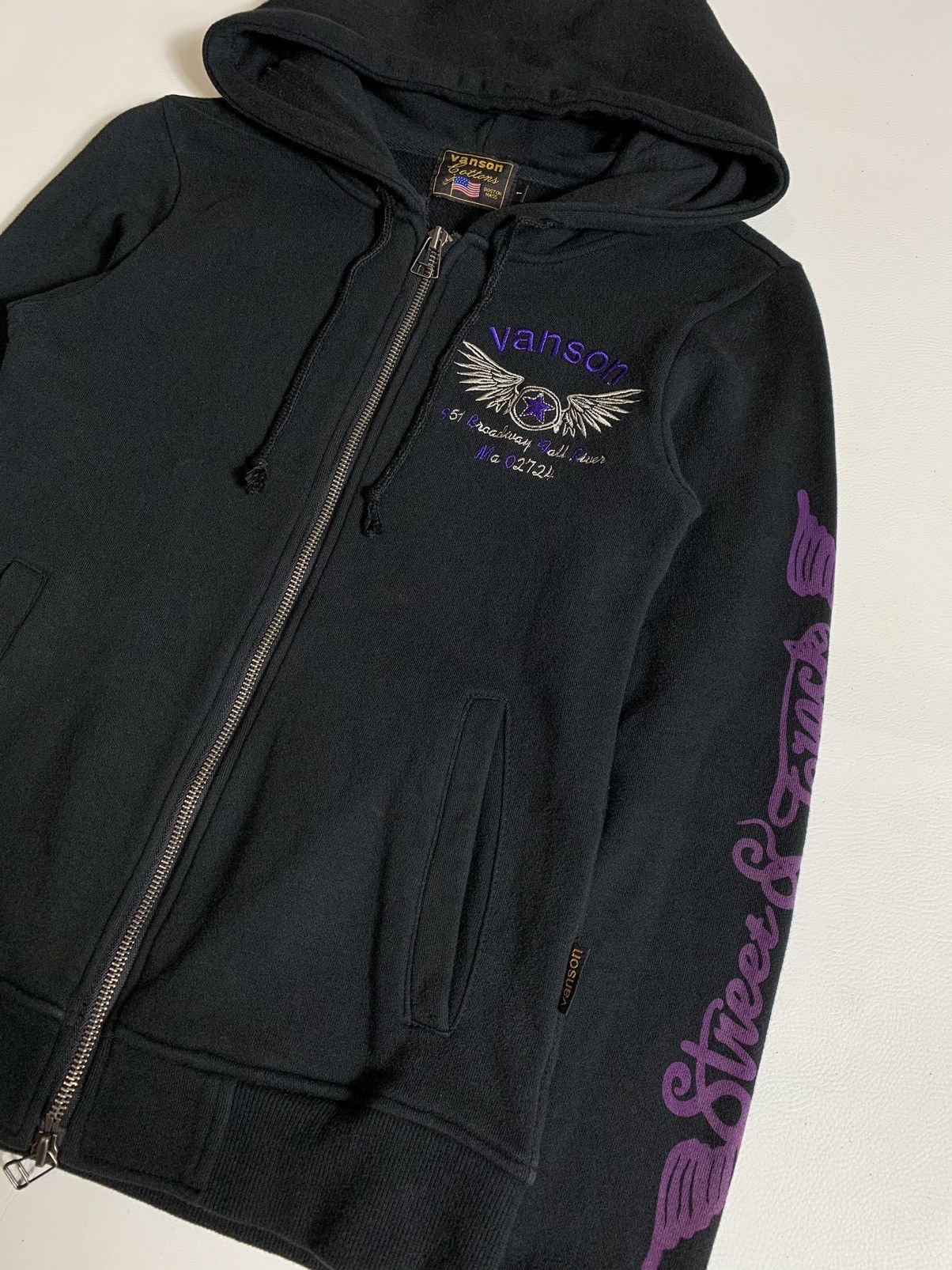 Vanson Leathers × Vintage Vanson Leathers embroidery spell out zip hoodie Size US XS / EU 42 / 0 - 3 Thumbnail