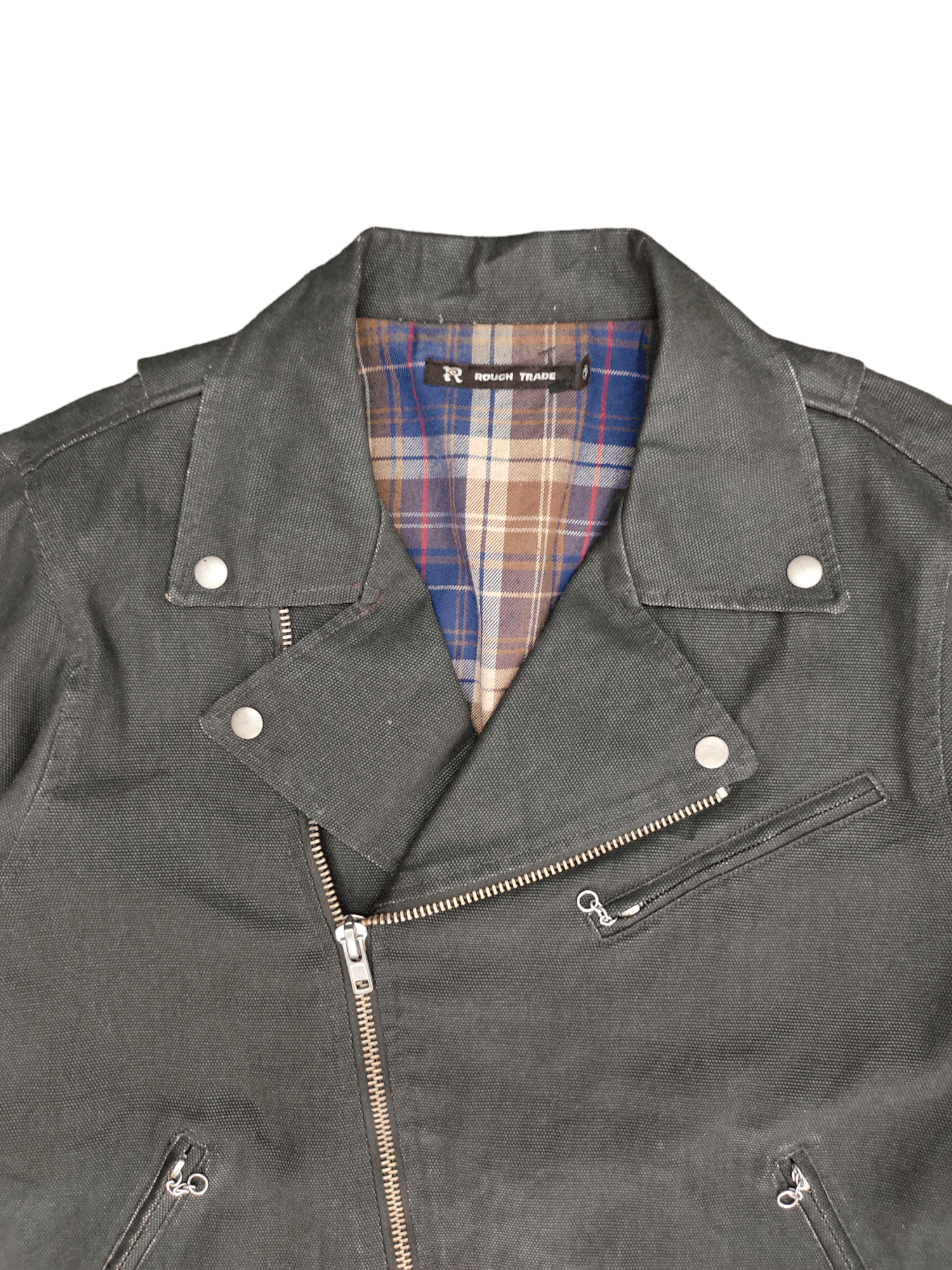 Japanese Brand Rough Trade Bondage Double Collar Waxed Denim Jacket Size US M / EU 48-50 / 2 - 3 Thumbnail