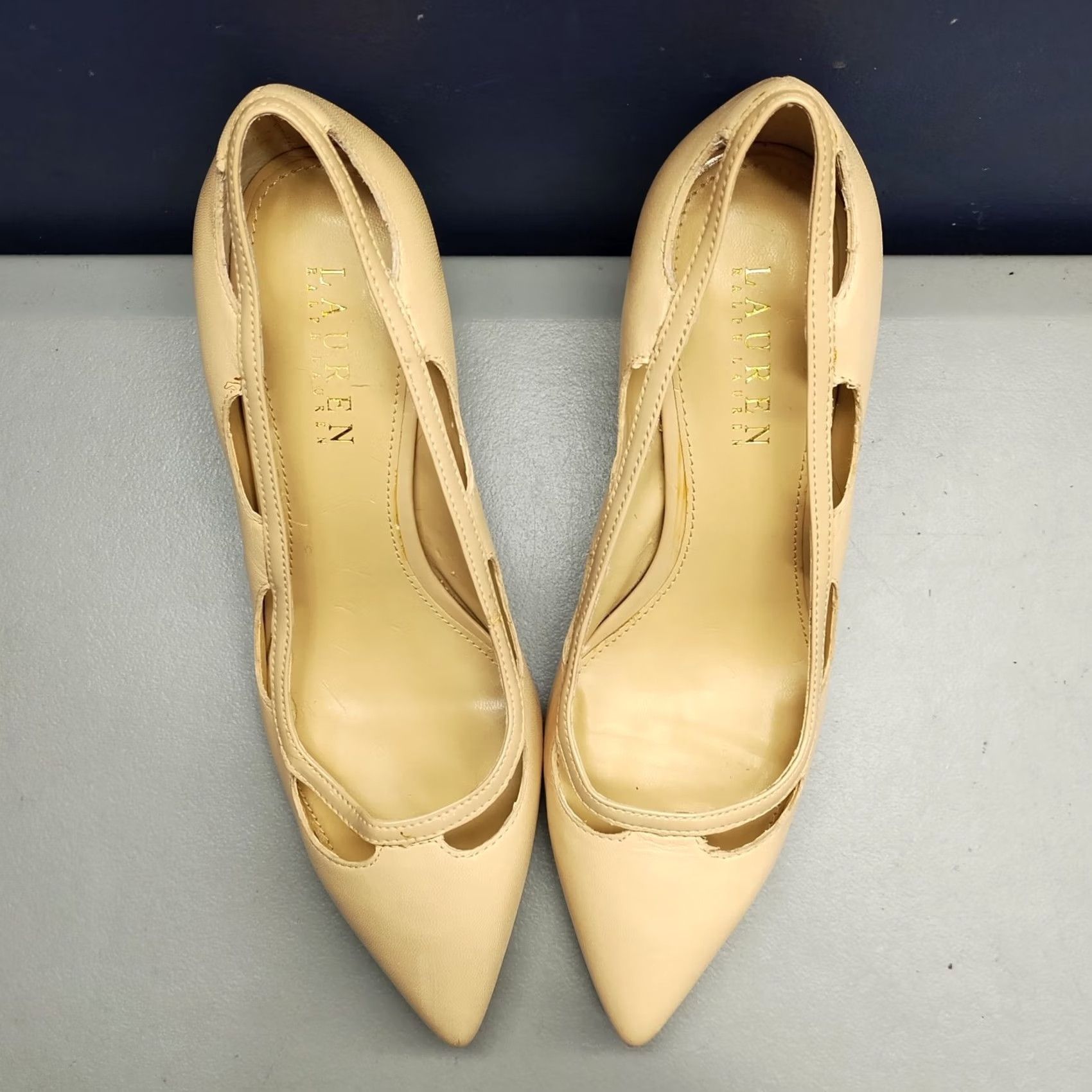 Ralph Lauren Lauren Ralph Lauren Evil Pump Heels Womens 7.5B Tan Leather Pointed Toe Slip On Size 7.5 Womens Pump Tan Leather Heel Stiletto Size US 8 / IT 38 - 6 Thumbnail