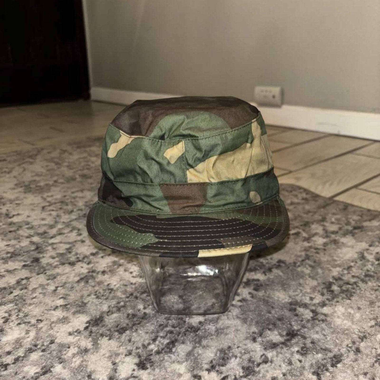 Vintage Vintage 80s Woodland Camouflage Military Cap Size ONE SIZE - 4 Thumbnail