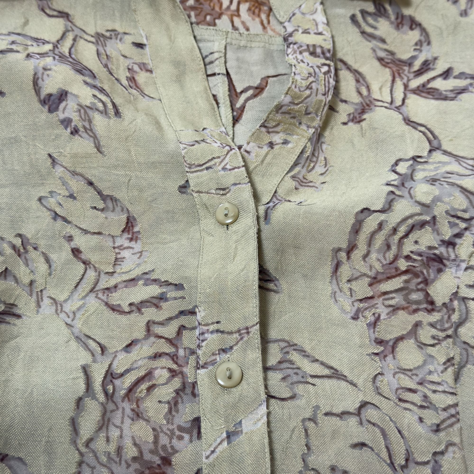 Vintage Vintage Sarah Bentley Floral Cream Button Down Shirt XL Size XL / US 12-14 / IT 48-50 - 10 Thumbnail