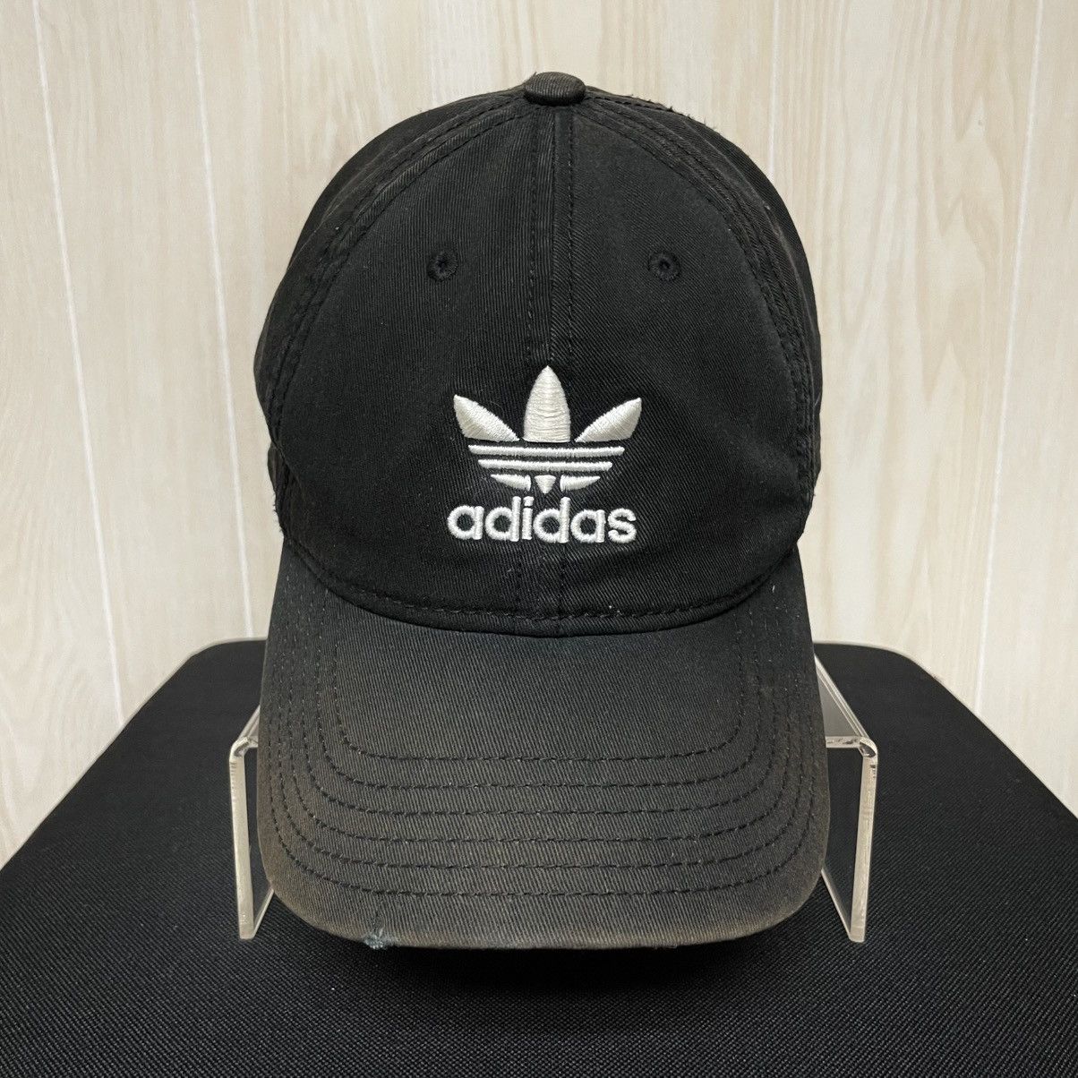 Adidas Adidas Strapback Black Trefoil Logo Adjustable Mens Hat Size ONE SIZE - 2 Thumbnail