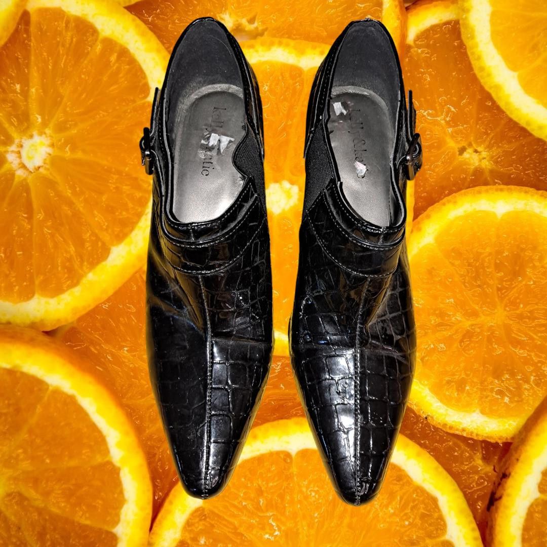 Other Kelly & Katie Black Snake Skin Printed Pointed Toe Heels Siz Size US 8 / IT 38 - 3 Thumbnail