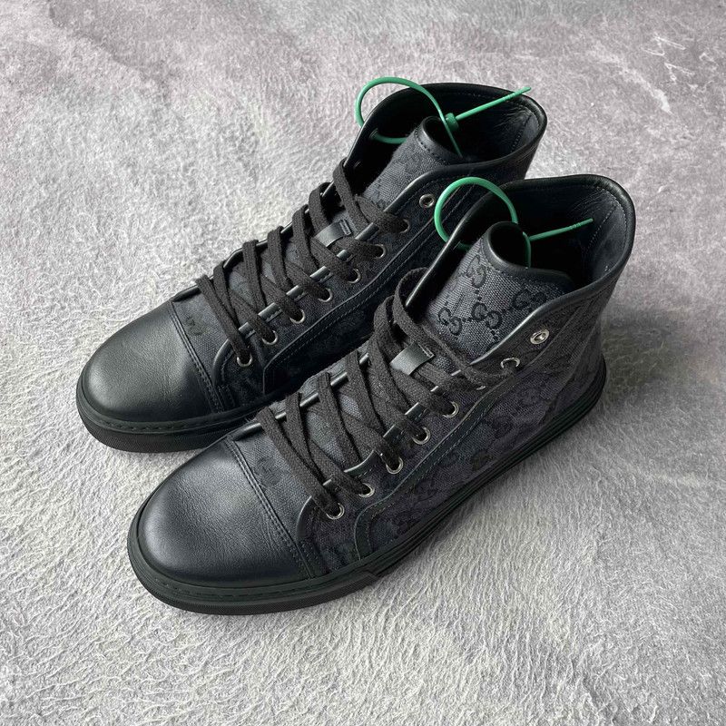 Gucci Gucci Retro GG Canvas Fashion High-Top Sneakers 0079 Size US 8.5 / EU 41-42 - 1 Thumbnail
