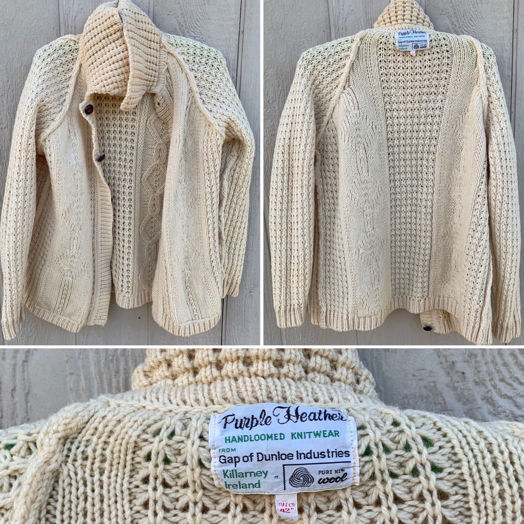 Gap VINTAGE Purple Heather hand loomed sweater Gap of Dunloe Industries 42 Size M / US 6-8 / IT 42-44 - 7 Thumbnail