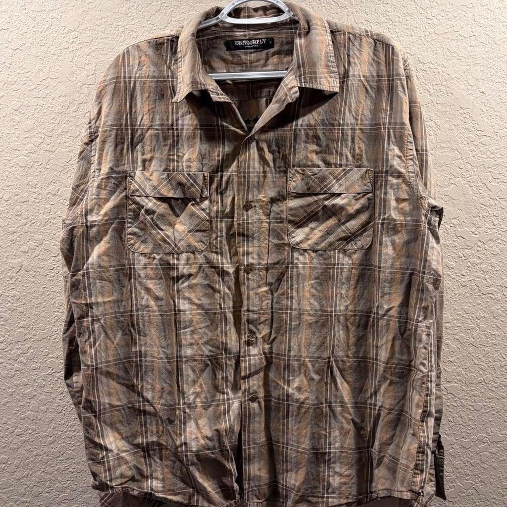 Dragonfly Brown and black Dragonfly button-up shirt Size US XL / EU 56 / 4 - 2 Thumbnail