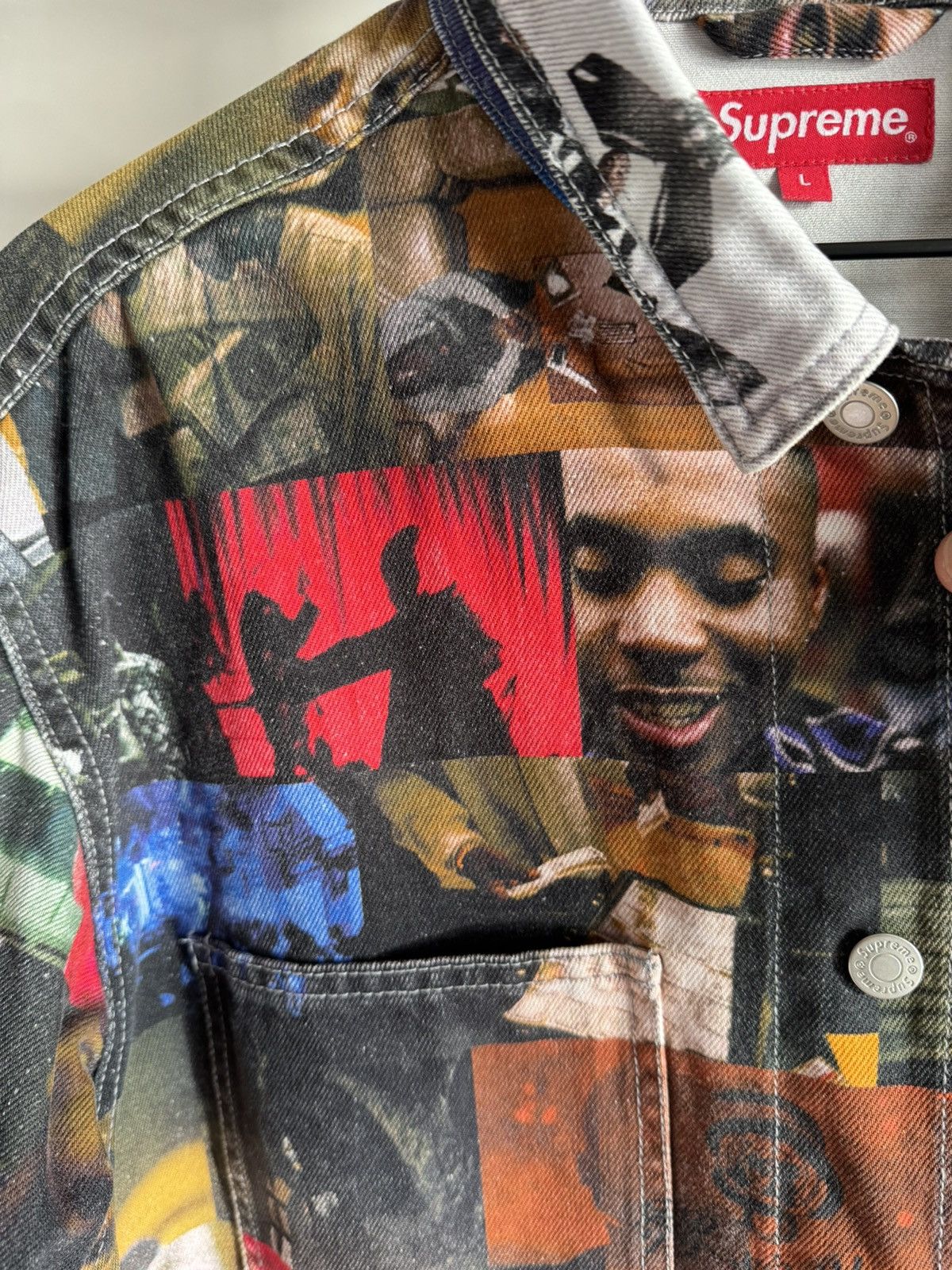 Supreme Supreme Nas and DMX Collage Denim Chore Coat L Grailed