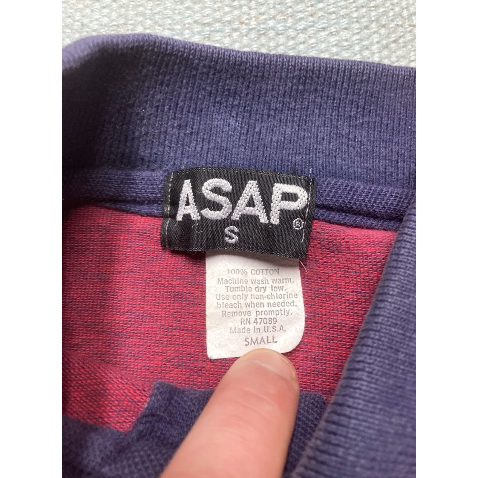 SAS VINTAGE ASAP Polo Shirt Short Sleeve Red Blue 2 Tone USA Made Small Men Polo 80s Shirt Proudly US Made 80s Theme Mens Size US S / EU 44-46 / 1 - 4 Thumbnail