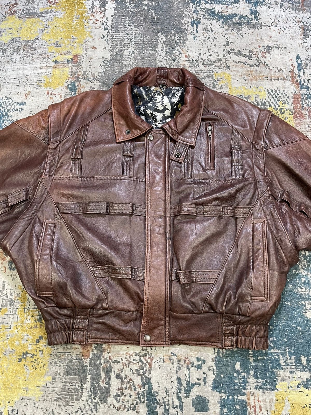 Genuine Leather Vtg Leather Bomber Detachable Sleeve Utilitarian Jacket Size US M / EU 48-50 / 2 - 2 Thumbnail