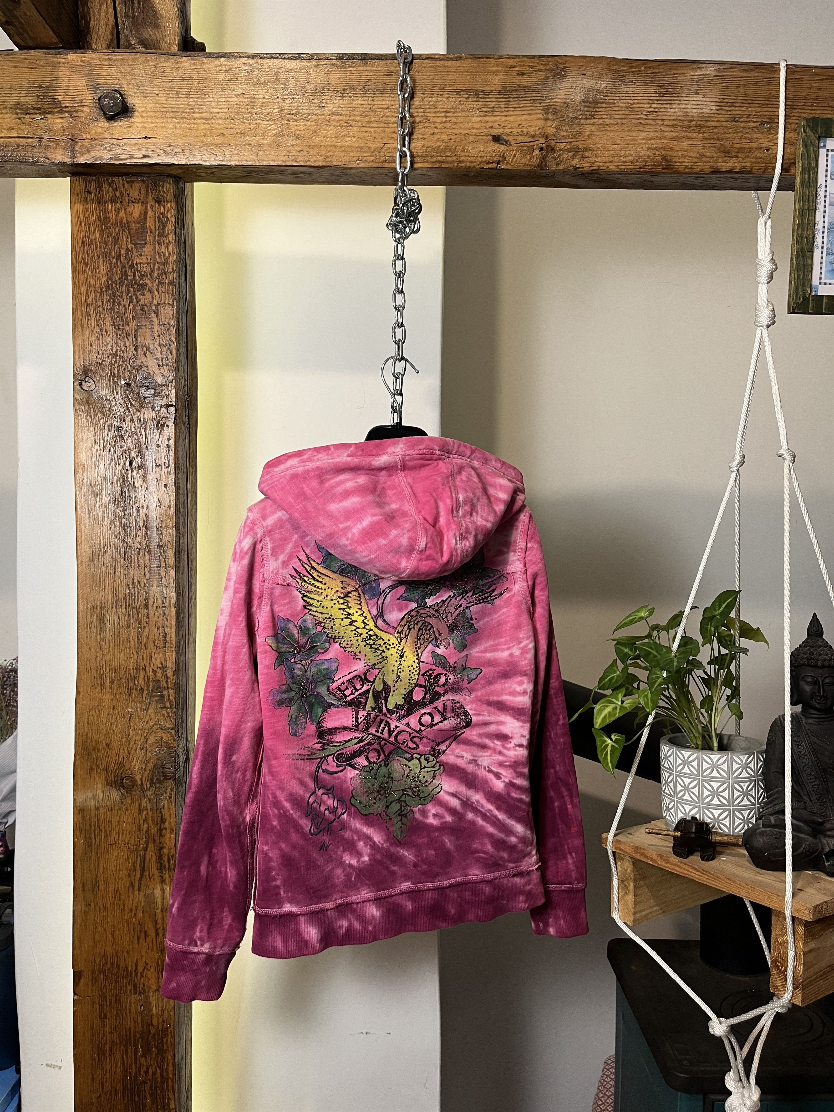 Christian Audigier × Ed Hardy × Vintage Vintage Ed Hardy Style Bird Flowers Tattoo Zip Hoodie Size US XS / EU 42 / 0 - 2 Thumbnail