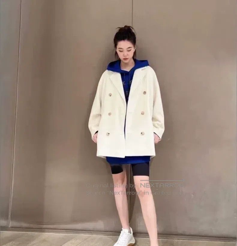 Max Mara Max Mara Off-white Sheep Wool Collar Double Breasted Coat Size XS / US 0-2 / IT 36-38 - 8 Thumbnail